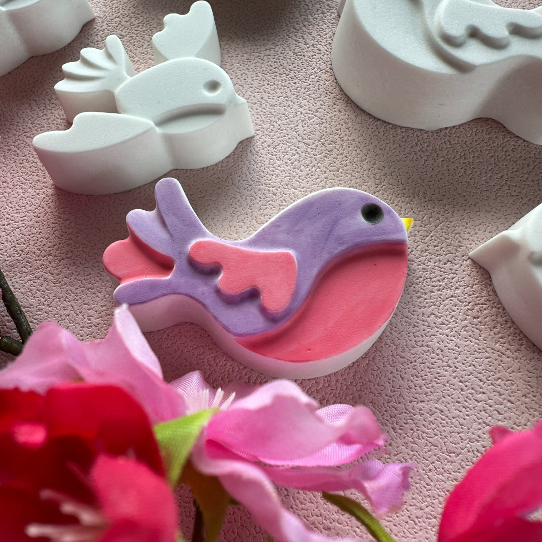 Odlitky z umělého kamene – sada ptáčků